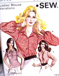 367 '69 STRETCH KNIT SS-LS BUTTON BLOUSE PATTERN 6-10,12-16