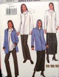 3681 EZ ZIPPY HOODIE JACKET,TUNIC,SKIRT,PANT KNIT PATTERN 8-12