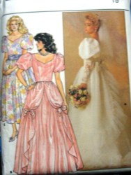3685 BUTTERICK BRIDE FLARE DRESS LENGTHS, TRAIN, DRAPE, BOW PATTERN  6, 12