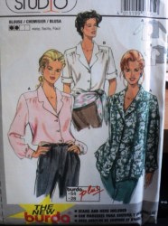 3695 BURDA EZ BUTTON SS-LS BLOUSE PATTERN 10-28