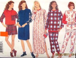 3704  BUTTERICK EZ NIGHTSHIRT LENGTHS, TOPS, BOTTOMS  PJS, BOOTIES PATTERN XS-XL 2 SIZES CHOICE