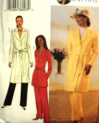 3708 BUTTERICK LINED HIP-KNEE COLLAR JACKET, BELT, PANTS PATTERN 18-22 UNCUT
