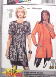 3712 EZ LONG SLIT SS-LS TUNIC SHIRT BURDA PATTERN 10-20