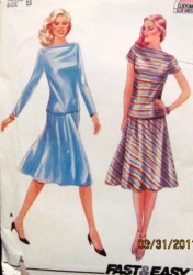 3731 EZ 70s SS-LS TOP, FLARE BIAS SKIRT PATTERN 14-18
