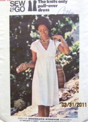3732 70S JIFFY A-LINE KIMONO SLV EMPIRE DRESS KNIT PATTERN 12