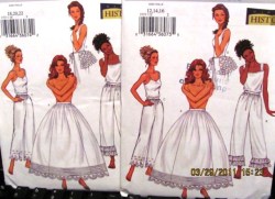3737 BUTTERICK HISTORIC LONG TUCK PETTICOAT, PANTS, BUSTLE PATTERN 6-22 3 SZS choice uncut