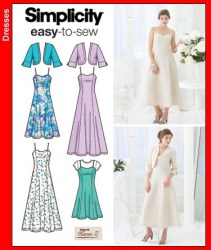 3741 STRAPPY FLARE DRESS 3 LENGTHS,BOLERO JACKET PATTERN 16=22