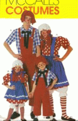 3751 KIDS RAGGEDY DOLLS COSTUMES PATTERN 3-8