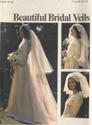 3753 BRIDAL VEIL 3 LENGTHS, HEADPIECES,CAP 1970  PATTERN