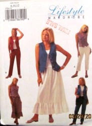 3754 EZ VEST, LONG RUFFLE SKIRT,PANTS LENGTHS PATTERN 8-12,14-18