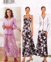 3758 EZ UNLINED SS-LS JACKET,LONG SLVLSS DRESS PATTERN 14-24