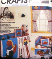 3761 DINOS WINDOW CRIB BUMPER TOY HANGER PILLOW BLANKET PATTERN