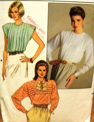 3767  Butterick CAP-LONG SLEEVE FRONT TUCK BACK BUTTON BLOUSE PATTERN 8-12 UNCUT