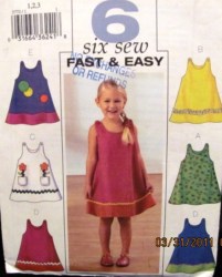 3772 6 SEW EZ GIRLS SLEEVELESS FLARE SUN DRESSES PATTERN 1-3