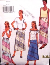 3775 LONGER A-LINE BANDED SKIRT PATTERN L-XL