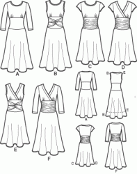 3775 SIMPLICITY 6  MIDRIFF KNIT DRESSES SLEEVES OR NOT PATTERN 4-12, 12-20