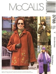 3788 MCCALLS FLEECE/  WOOL JACKET LENGTHS, HAT, SCARF PATTERN XS-M,L-XL uncut choice