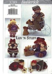 3789 6 BEST FRIENDS 9.5'' SOFT DOLLS, ANGELS, PETS PATTERN
