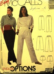 3791 8 CASUAL PULL ON PANTS, SHORTS LENGTHS PATTERN LG 18-20