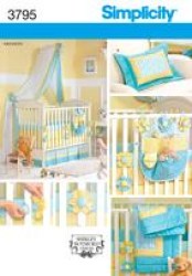 3795 BUTTERICK NURSERY QUILT, LINENS, ORGANIZER, CANOPY / CURTAIN PATTERN