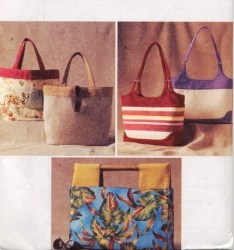3799 3 STYLED LINED POCKET PURSES, HANDBAGS PATTERN