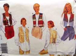 3811 SO EZ TIED LACED BACK VEST BUTTON/FRINGE PATTERN 6-22