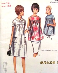 3826 60 MATERNITY SMOCK SLVS OR NOT, SS DRESS PATTERN 12 32''