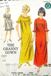 3831 SWEETEST RUFFLE GRANNY GOWN DRESS 2 LENGTHS PATTERN 12T 32''