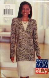 3831 SO EZ UNLINED LONG JACKET,SS DRESS PATTERN 12-16,18-22