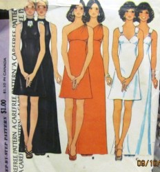 3839 ONE-TWO SHOULDERS EMPIRE JERSEY DRESS LENGTHS PATTERN 10