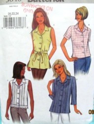 3848 EZ COLLAR TUCK TOPS LENGTHS SLVS OR NOT PATTERN 8-12,20-24