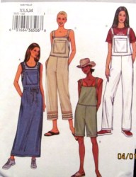 3853 EZ STRAIGHT LONG JUMPER, OVERALLS LENGTHS PATTERN  XS-M