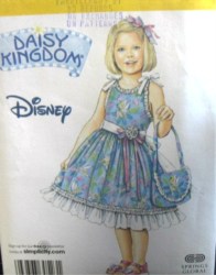 3862 DK DISNEY STRAPPY SUMMER FLARE DRESS,PURSE PATTERN 3-6