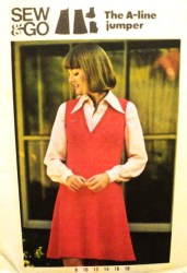 3866 SHORTER 70S A-LINE SLVLSS UNDERBUST V-JUMPER EZ PATTERN 14