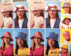 3872 CHILDREN'S BUCKET,BRIM, CAMP, VISOR, SUNHATS PATTERN S-L