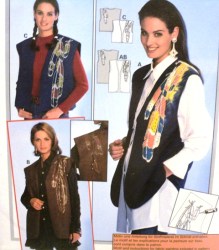 3879 EMBELLISHED BURDA VEST WAISTCOAT FABRIC PAINT PATTERN 10-20 uncut