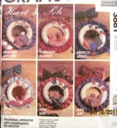 3881 12 SEASONAL JAN - DEC WREATHS DECORATION PATTERN