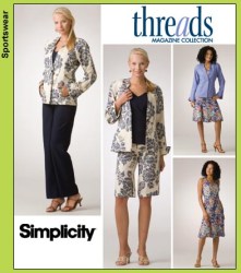 3884 SIMPLICITY THREADS LINED DRESS, SHELL TOP, PANTS, SHORTS PATTERN 6-14 UNCUT