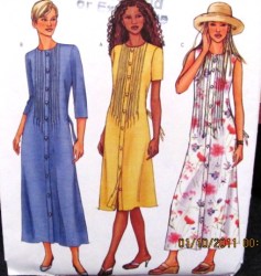 3891 EZ  PIN TUCK BACK TIE A-DRESS LENGTHS PATTERN 8-12,20-24
