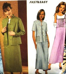 3892 SO EZ COLLAR JACKET,LONG TUCK DRESS,JUMPER PATTERN 6-22