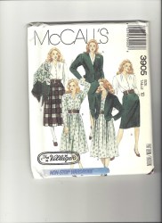 3905 LINED 1 BUTTON JACKET,STRT-FLARE SKIRT,BLOUSE PATTERN 12