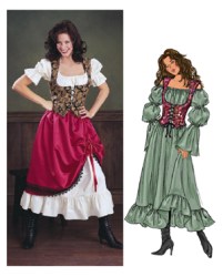 3906 PEASANT/MEDIEVAL LONG DRESS,VEST,SKIRT PATTERN 6-10,12-16