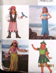 3911  HAWAIIN GIRL, PIRATE, MERMAID, PEAPOD PATTERN 2-5, 6-8