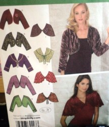 3921 SIMPLICITY BOLEROS, CAPELETS @ TRIM PATTERN 8-16; 16-24 UNCUT CHOICE