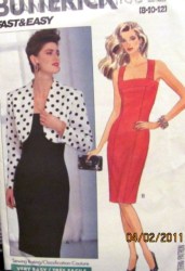 3922 EZ BOLERO JACKET, TAPER DRESS LENGTHS PATTERN 8-12