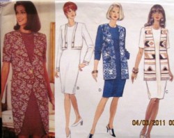 3940 EZ STRT SHORTER OVERLAY SS-LS DRESS PATTERN 14-18