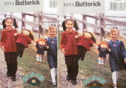 3954 GIRLS TUCK TOP,PANTS 16-20''CPK DOLL PATTERN 2-5,6-8