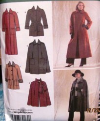 3959 Simplicity LINED COAT, JACKET, BELT, CAPE LENGTHS PATTERN 8-16, 16-24 choice uncut