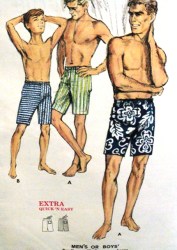 3960 SO EZ MEN'S DRAWSTRING SHORTS 60S 2 PC PATTERN LG