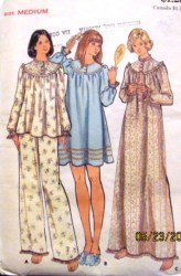 3960 NIGHTGOWN 2 LENGTHS, PJ TOP,PANTS PATTERN MD 12-14